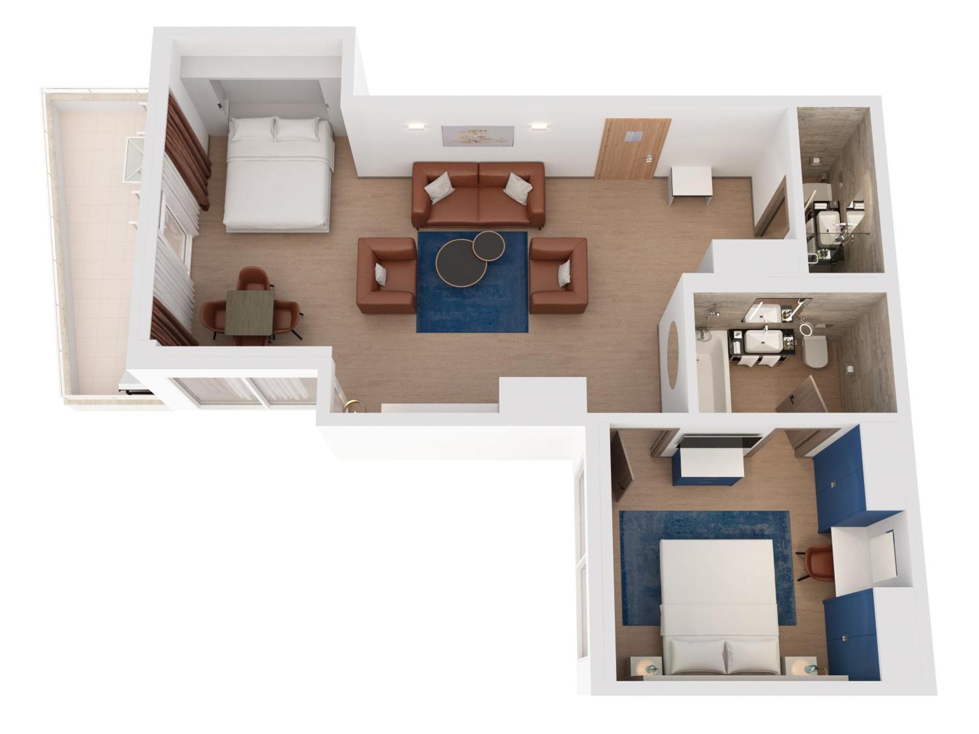 Hilton Rijeka Costabella Beach Resort And Spa エクステリア 写真 A 3D floorplan of a typical hotel room